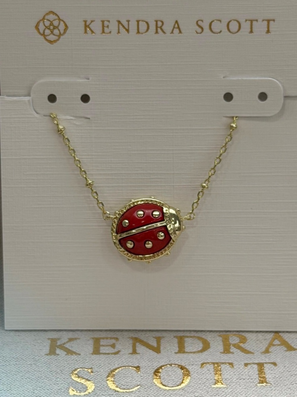 Kendra Scott Gold-Tone Necklace with Red Ladybug Pendant